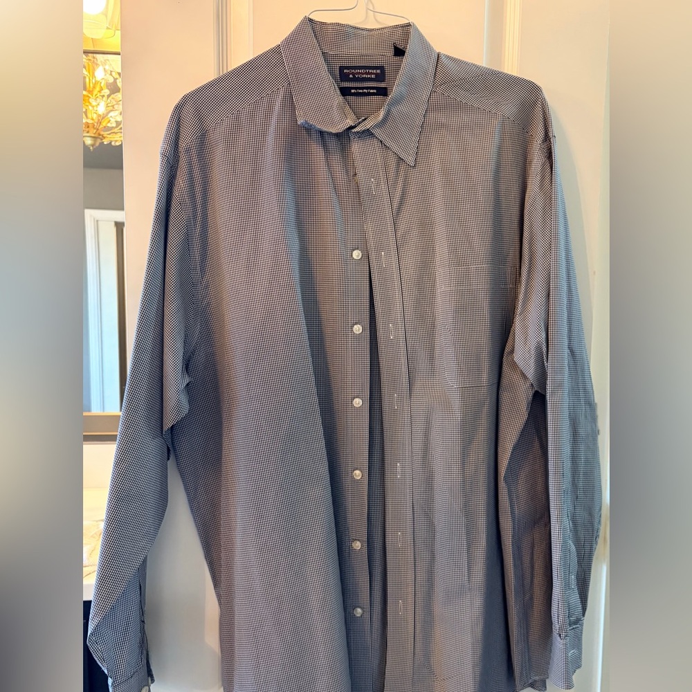 Roundtree and Yourke Men's Blue Checkered Shirt, XXLT